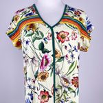 Johnny Was NWOT  Felix Trapeze Midi Dress Floral Size XXS Short-sleeved V-neck Photo 6