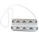 La Regale Vintage Beaded Satin Evening Bag Cream Brown Artsy Fairycore Ethereal Photo 1