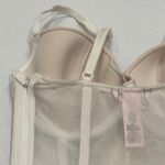 Victoria's Secret Corset Bustier Lingerie Beige Lace Mesh Tank Underwire 34C Photo 4