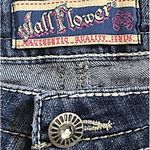 Wall Flower  Juniors Distressed Cuffed Hem Bling Denim Shorts Blue Y2K Trendy Photo 3