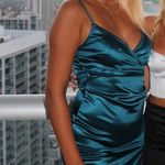 Windsor Blue Green Sexy Satin Dress  Photo 0