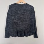 Banana Republic Factory Black Long Sleeve Ruffle Hem Top Blouse Soft Comfy XS Photo 2