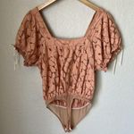 Free People  peach floral lace bodysuit Photo 7