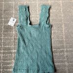 Free People  Textured Aqua Tank Top Photo 1