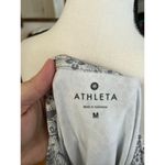 Athleta  White & Black Paisley Print Short Sleeve Active Dress Photo 3