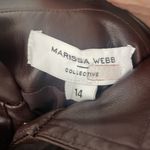 EUC Marissa Webb Faux Leather Short Pants Knickers Burgundy Belted 14 Red Photo 3