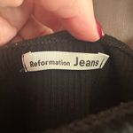 Reformation  | Black Ribbed Cotton Square Neck Wide Strap Tank | Size Extra Large Photo 2