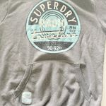 Superdry  Gray Hoodie Long Sleeve Drawstring Kangaroo Pocket Pullover Sweatshirt Photo 2