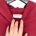 Parke Varsity Hoodie Sweatshirt Burgundy Red Spell Out Small/Medium Oversized Photo 4