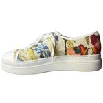 J Slides Women's 9 Noir Floral Embroidered Platform Sneaker‎ White Beige Artsy Photo 5