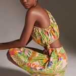 Farm Rio One-Shoulder Mini Dress Macaw Leaves Photo 3