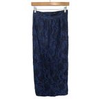 Yumi Kim  Raja Romantic Tulip Lace Sunday Midi Skirt Navy NWT XS Photo 3