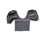 Hill House  Black Aiko Nap Top
Smocked Puff Sleeve Cropped Blouse Size Small Photo 6