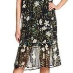 Bobeau Tropical Print Chiffon Midi Dress Photo 0