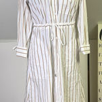 Rails  White and Brown Striped Shivonne Long Sleeve shirt maxi Dress Photo 0