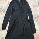 BCBGMAXAZRIA BCBG MaxAzaria Shawl Collar Black Sweater Dress Silk Blend Women’s Size Large Photo 0