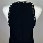 Proenza Schouler Mini Dress Black Shift Textured Crepe Studded Minimalist Small Photo 9