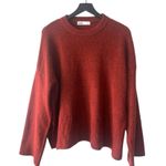 Elodie Rust Red Oversized Sweater XL Dropped Shoulder Textured Knit Photo 0