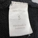 Aura Slip Dress Black Knit V Neck Sleeveless Midi 100% Cotton Minimalist Size S Photo 5