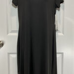 NWT 32 Degrees Cool Black V Neck Short Sleeve T Shirt Dress Midi Size Medium Photo 0