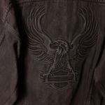 Harley Davidson Vintage Embossed Eagle Denim Jacket USA Made Motorcycles Adult M Photo 7