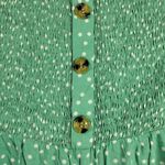 Angashion Womens Jumpsuit Large Green Polka Ruffles Strapless Smocked Wide Leg Photo 2