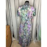 Leslie Fay maxi dress purple green abstract 1990s Photo 3