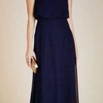 Birdy Grey  Gwennie Dress Gown Chiffon Navy Blue Bridesmaid Dress Size Large Photo 0