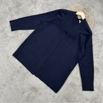 Vince  Women’s Rib Placket Wool Cashmere Open Front Cardigan Sweater in Navy L Photo 2
