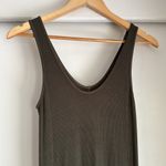 Enza Costa Ribbed Midi Tank Dress Stretch Casual Dark Green Size M Photo 2