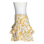 MOTHER NWT Women's Yellow/White Floral Leopard The Ruffle Denim Mini Skirt 26 Yellow Photo 4