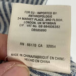 Anthropologie Maeve by  | Small | Blue + White Stripe Yoked Linen Lace Detail Top Photo 7