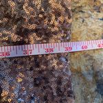 Pim + Larkin  Sequin Midi Dress Size Medium Brown Gold Shimmer Party Back Zip Photo 6