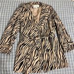 Jaclyn Smith  Tan Zebra Trench Coat size M Photo 0