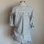 Maeve  Blue/White Striped Button Up Cotton Shirt Size S Photo 1