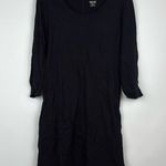 Mossimo Supply Co Dress Womens Shirt 3/4 Sleeve Heather Knee Length Black Medium Photo 0