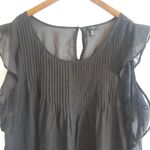 Jessica Simpson  2X Beautiful Fem Romance Top Plus in Sheer Black Photo 2