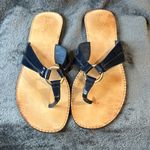 Lilly Pulitzer  McKim Blue Patent Leather Flat Thong Sandals Size 10M Photo 1