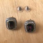 Black Glass Earrings Rhinestones Wedding Prom New Photo 6