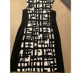 Connected Apparel Women's Black & White Geometric Print Sleeveless Sheath Dress Photo 5