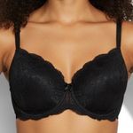 Candie's Candie’s Sexy Lace Demi Bra Womens 34D Black Underwire Romantic Classic Photo 0