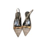 Bettye Muller  Cream Plaid Fabric Slingback Pumps Sz 41 Photo 1