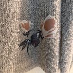 Woven Heart  Gray Floral Women's Sweater size Medium pullover Photo 5