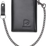 Chain Wallets for Men Biker Wallet with RFID Blocking Genuine Leather Trifold Wallet with Chain Photo 0