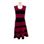 Karen Millen ‎ Dress Bodycon Fit & Flare Sleeveless Tie Dye Red Black Size Small Photo 1