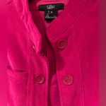 Anthropologie Luii Pink Corduroy Ruffle Button Front‎ Pockets Jacket Size Small Photo 4
