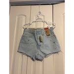Levi's 501 High Rise Denim Shorts Light Wash Embroidered Cut Off Size 28 Photo 1
