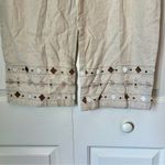 Sag Harbor Women’s  Beige Wide-Leg Pants Linen Blend with Embroidered Hem size M Photo 2