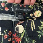 Jules & Leopold  Black Floral Stretchy Pants with Two Front Pockets.  Size: Large Photo 1