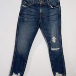 Current/Elliott Current Elliot NWT Cropped Straight Denim Further Destroy W/ Hacked Hem Size 24 Photo 2